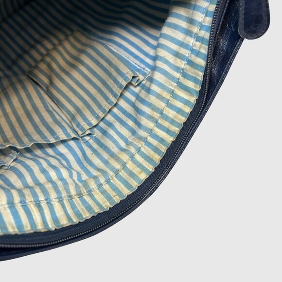 Mark Women’s Large Navy Faux Leather Tote Bag with Front Zip Pockets - Picture 13 of 14